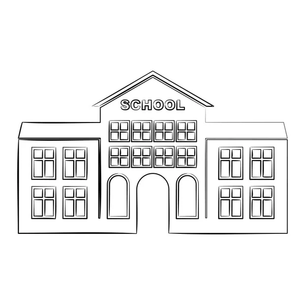 Outline School Building icon — Stock Vector