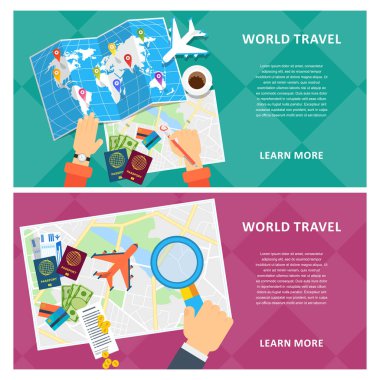 Dünya seyahat iki afiş