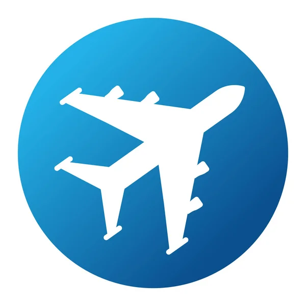 Weißes Flugzeug auf blauem Hintergrund — Stockvektor