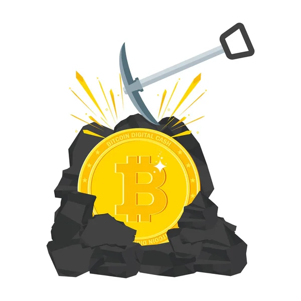 Concepto minero Bitcoin — Archivo Imágenes Vectoriales