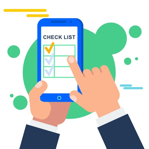 Lista de verificação móvel —  Vetores de Stock