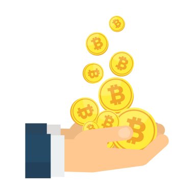 düşen bitcoins ile işadamı el