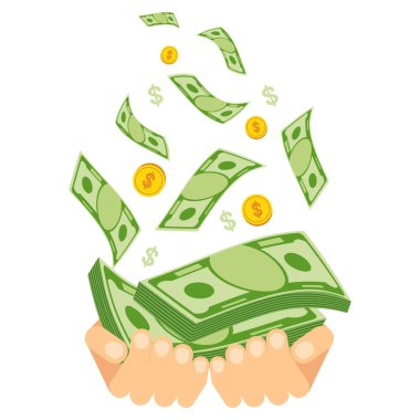 para doları banknot iki elinde