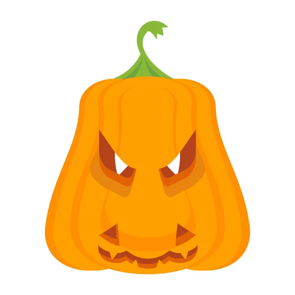 Halloween fél tök karakter égő szemek gonosz — Stock Vector