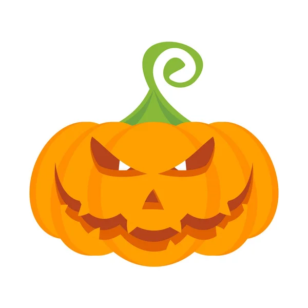 Halloween fél tök karakter égő szemek gonosz — Stock Vector