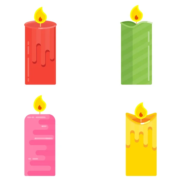 Concepto de candelero llameante, atributos de cristianismo, decoración navideña . — Vector de stock