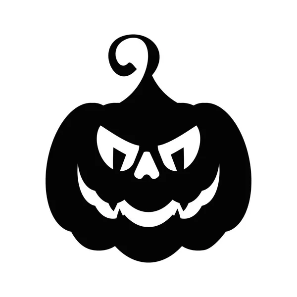 Vektoros halloween tök dühös fekete ikon. Halloween fél jele — Stock Vector