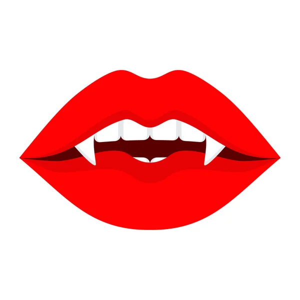 性感的红色女性吸血鬼的嘴唇 万圣节派对的角色 为广告和促销设计元素 平面矢量卡通插图 对象被隔离 Ongreen — 图库矢量图片