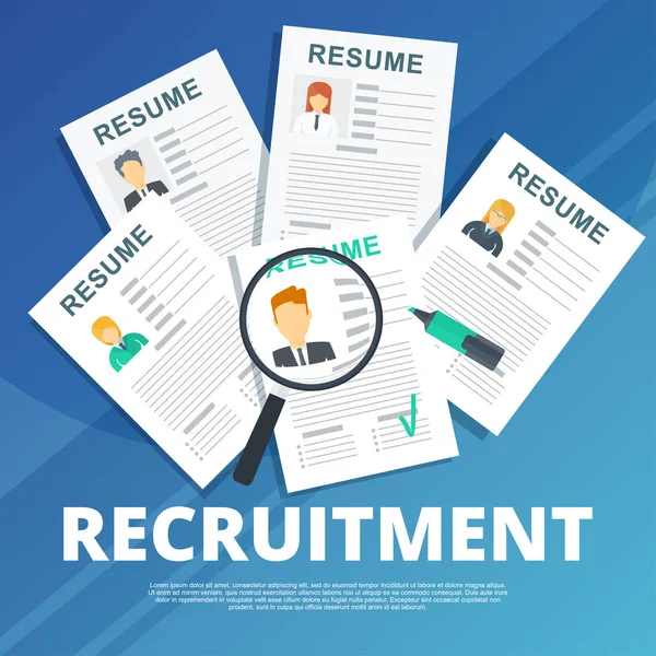 Recruiting, searching and recruiting employees for vacancies in office — Stock Vector