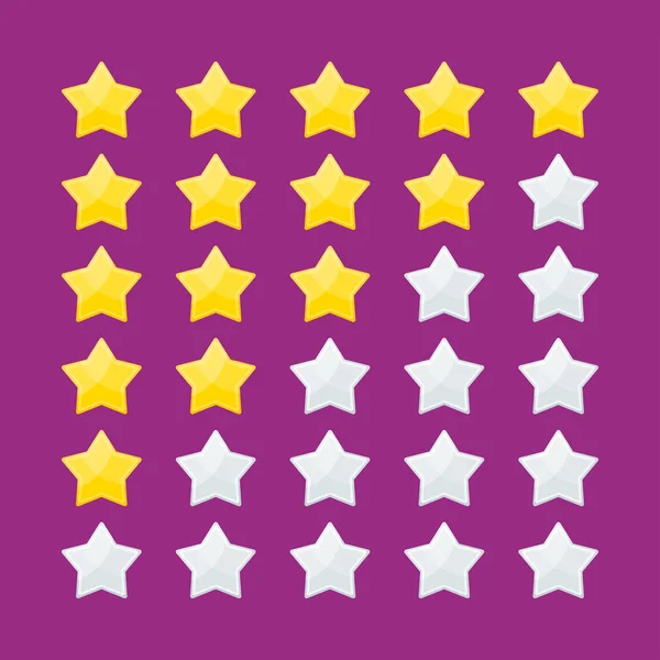 Кількість золотих рейтингових зірок. Оцінка та визнання — стоковий вектор