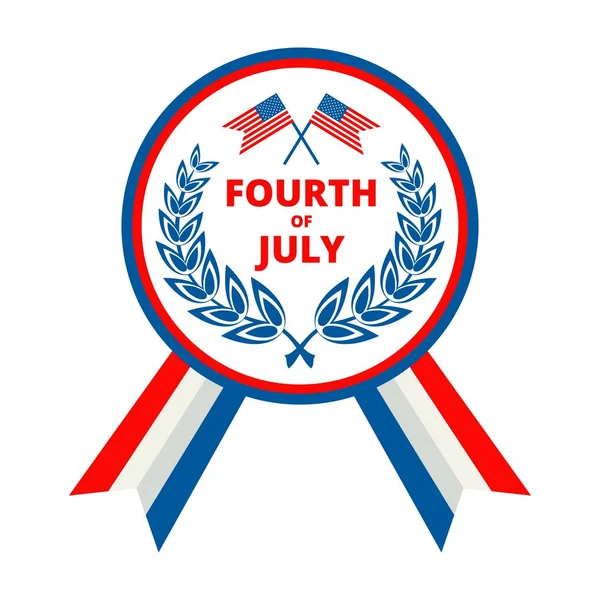 Plakette für den Unabhängigkeitstag der Vereinigten Staaten, 4. Juli — Stockvektor