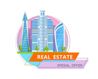 Gökdelenler modern şehir. Metropolün merkezinde ofis binaları.