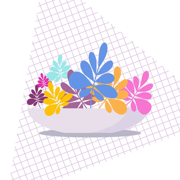 Planta tropical exótica em um vaso de flores em um fundo branco . —  Vetores de Stock