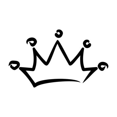 Royal crown doodle tarzında elle çizilmiş