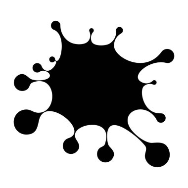 Vektör çizgi film siyah leke, mürekkep lekesi, fırça darbesi grunge tarzı döktüm