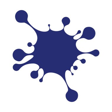 Vektör çizgi film mavi leke, mürekkep lekesi, fırça darbesi grunge tarzı döktüm