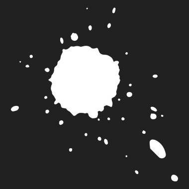 Vektör çizgi film siyah leke, mürekkep lekesi, fırça darbesi grunge tarzı döktüm