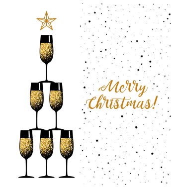 Yılbaşı kutlama. Siyah minimalist yuvarlak Etiketler