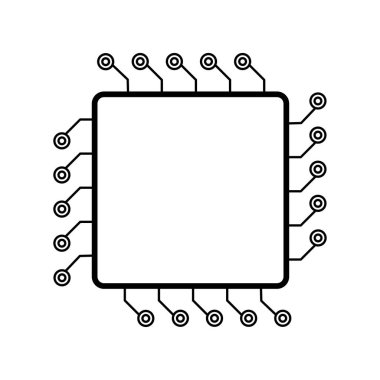 Bilgisayar çipi Cpu satırı simgesi izole. Dijital cihazlar için aksesuarlar