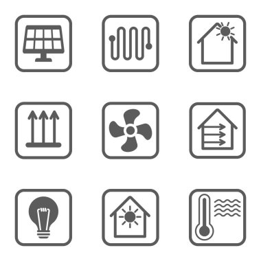 Akıllı ev hat Icons set. Akıllı ev. Beyaz arka plan üzerinde düz vektör çizim.