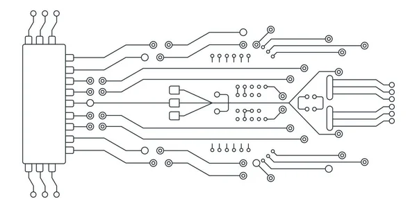 Concept de ligne de circuit imprimé. Accessoires pour appareils numériques — Image vectorielle