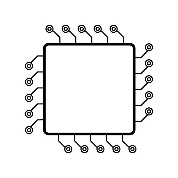Ikona čáry Cpu počítačový čip, samostatný. Příslušenství pro digitální zařízení — Stockový vektor