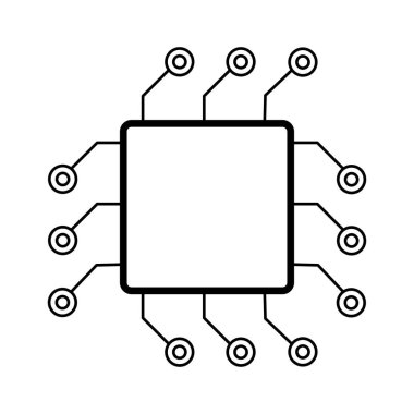 Bilgisayar çipi simgesi. Dijital cihazlar için aksesuarlar