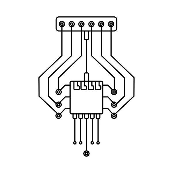 Sistema de chip de computadora aislado. Accesorios para dispositivos digitales — Vector de stock