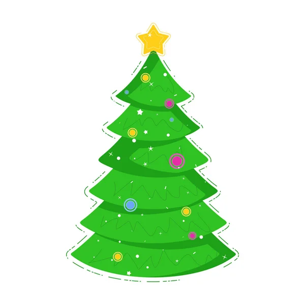 Árbol de Navidad icono de vector para la tarjeta de vacaciones — Archivo Imágenes Vectoriales