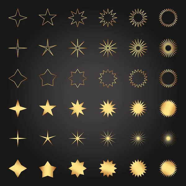 Arany luxus divat fényes csillag. Eleme a reklámplakát — Stock Vector