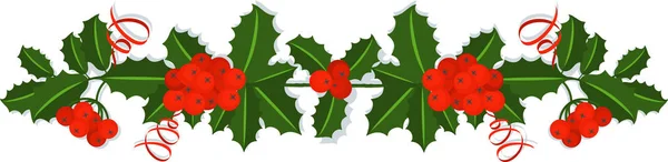 크리스마스 화 환 및 패턴에 대 한 홀리 베리 지점 — 스톡 벡터