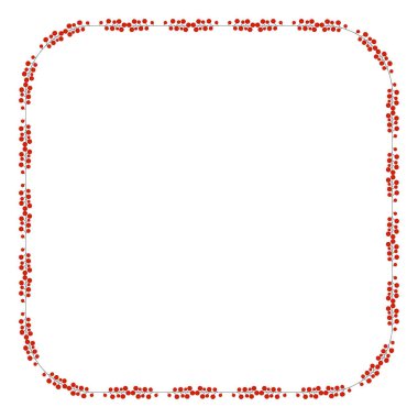 Holly berry Şubesi ile kare çerçeve. Fo sınır Noel kartları