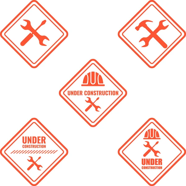 Panneau d'avertissement en construction. Concept de logo vectoriel . — Image vectorielle