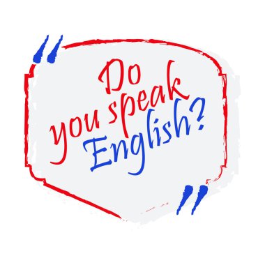 İngilizce dil öğrenme için parlak düz banner.