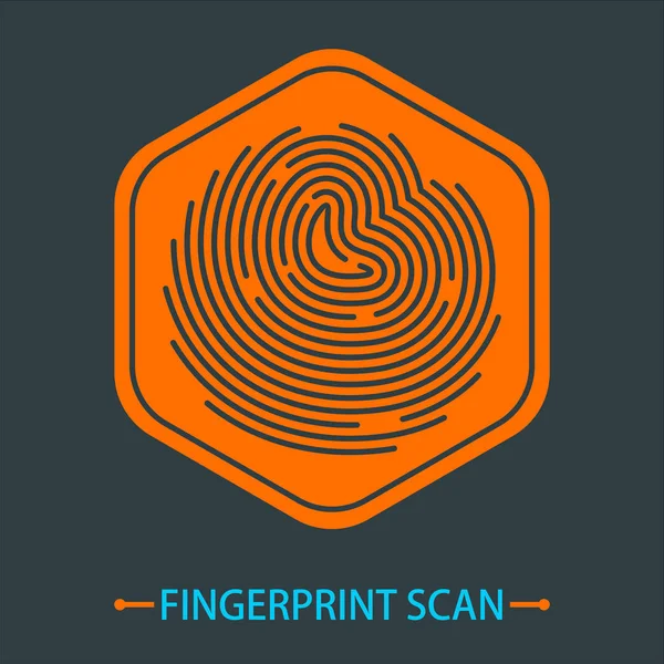 Numérisation d'empreintes digitales vectorielles plates pour l'identification de la personne — Image vectorielle