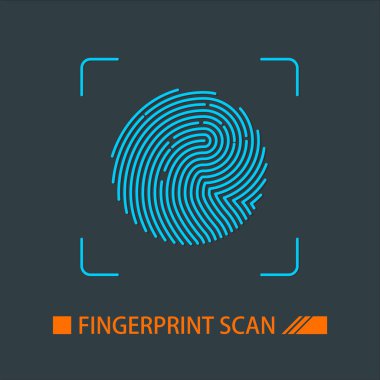 Kişinin kimliği için düz vektör parmak izi tarama