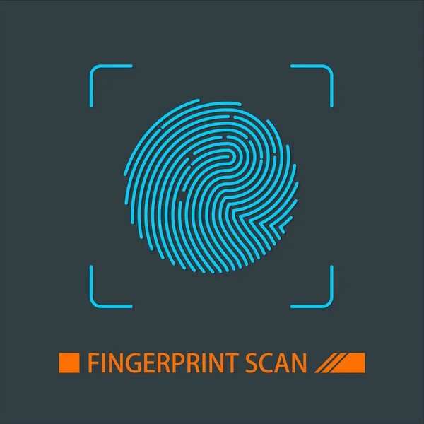 Numérisation d'empreintes digitales vectorielles plates pour l'identification de la personne — Image vectorielle