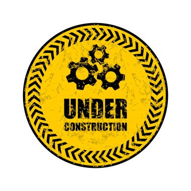 Grunge, çizik yapım aşamasında uyarı yol işareti.