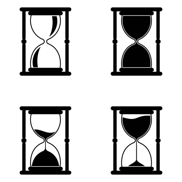Relógio de areia à moda antiga. Ilustração vetorial plana —  Vetores de Stock
