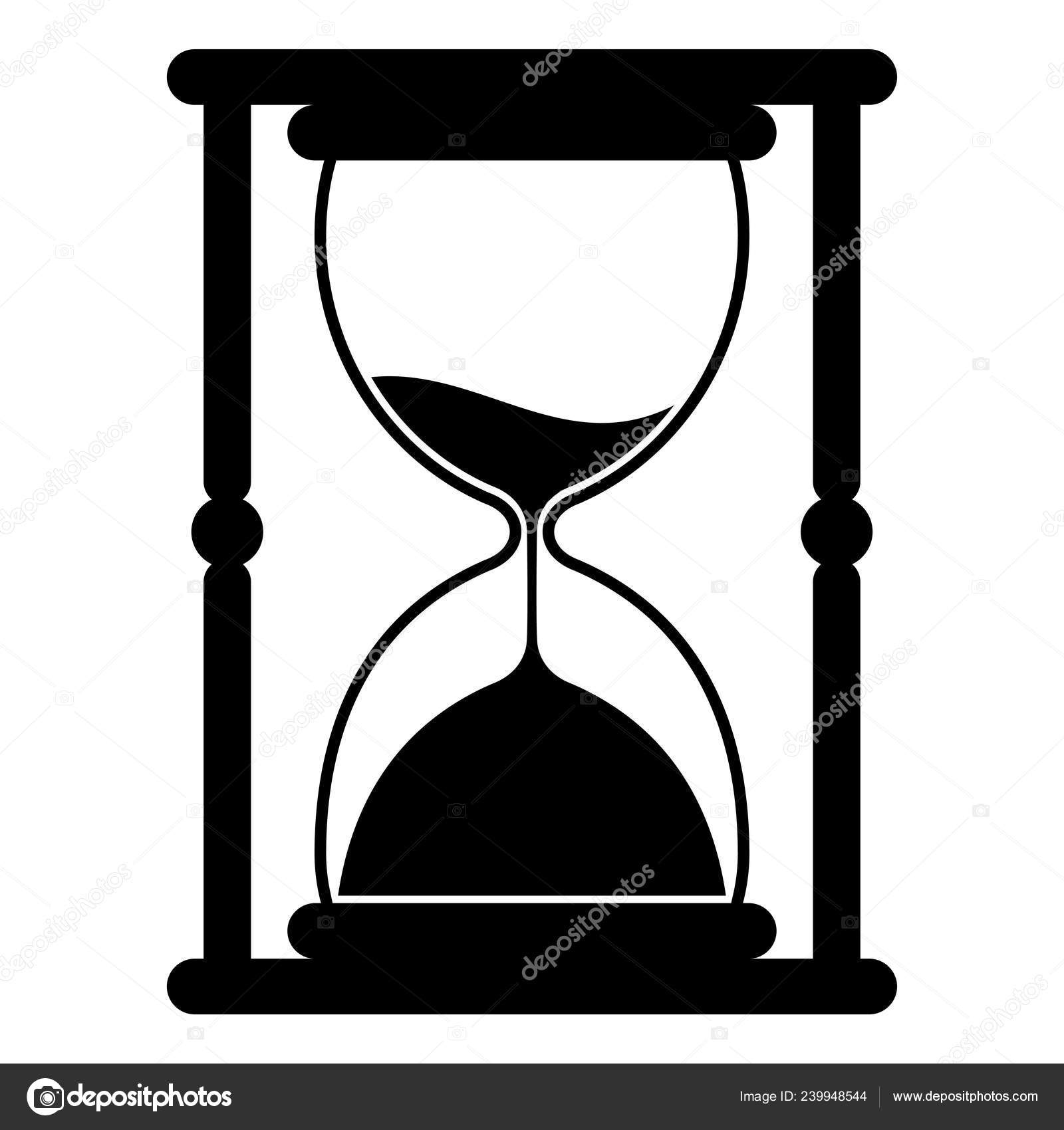 Hourglass Antique tool for measuring time with pouring sand Stock