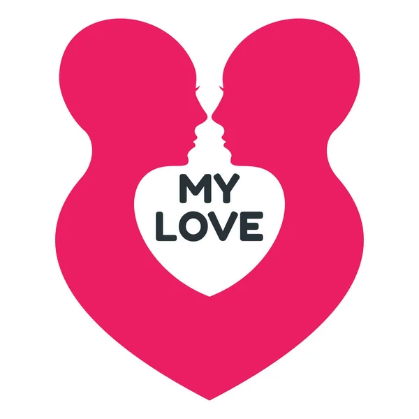 Минималистический логотип любви с гомосексуальной парой женщин . — стоковый вектор