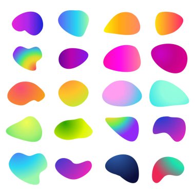 Soyut vektör sıvı parlak degrade yanardöner şekilleri