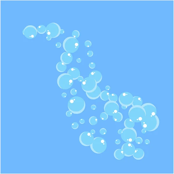 Burbujas voladoras de jabón suds vector plano — Vector de stock