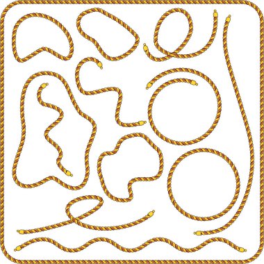 Düz vektör kümesi izole figürlü Altın zincir