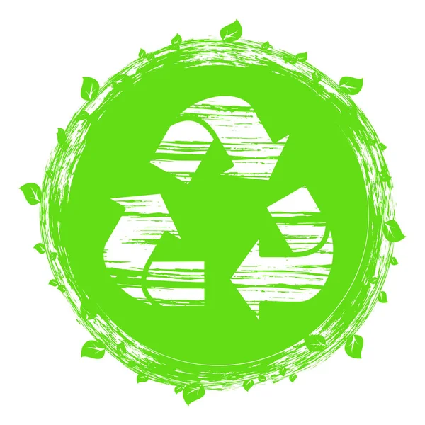 Ανακύκλωση σημάδι σχέδιο για πινέλο βαφής. Οικολογικό σύμβολο. — Διανυσματικό Αρχείο