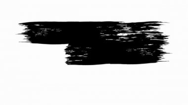Siyah animasyonlu fırça vuruşları. Video, hareket grafikleri.