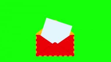 Aşk mektubu ile kırmızı zarf.