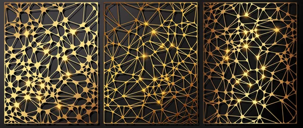 Luxus goldenes Dreieck Raster, Spinnweben. Vip Design Vektor Illustrationen. — Stockvektor