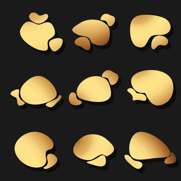 Élégante forme liquide géométrique dorée — Image vectorielle