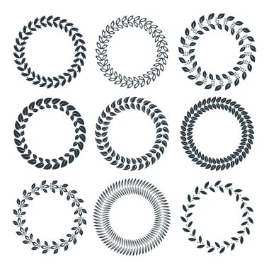 Ödül töreni için vektör defne çelenk siluetleri